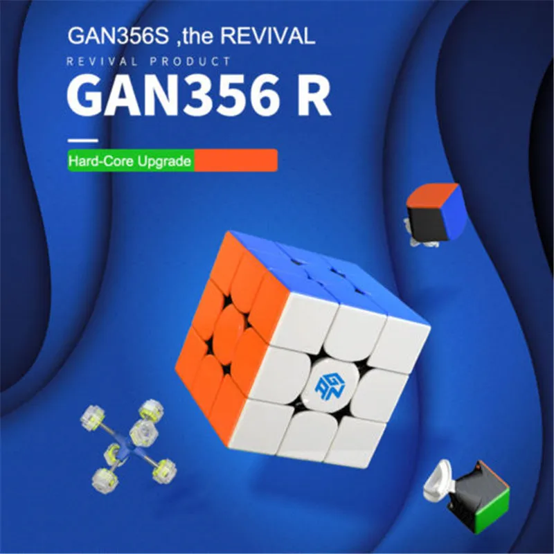 

GAN356R Stickerless Plastic 3x3x3 Magic Cube Contest Twisty Puzzle Fast Ultra-Smooth Speed Puzzle Cube Toys