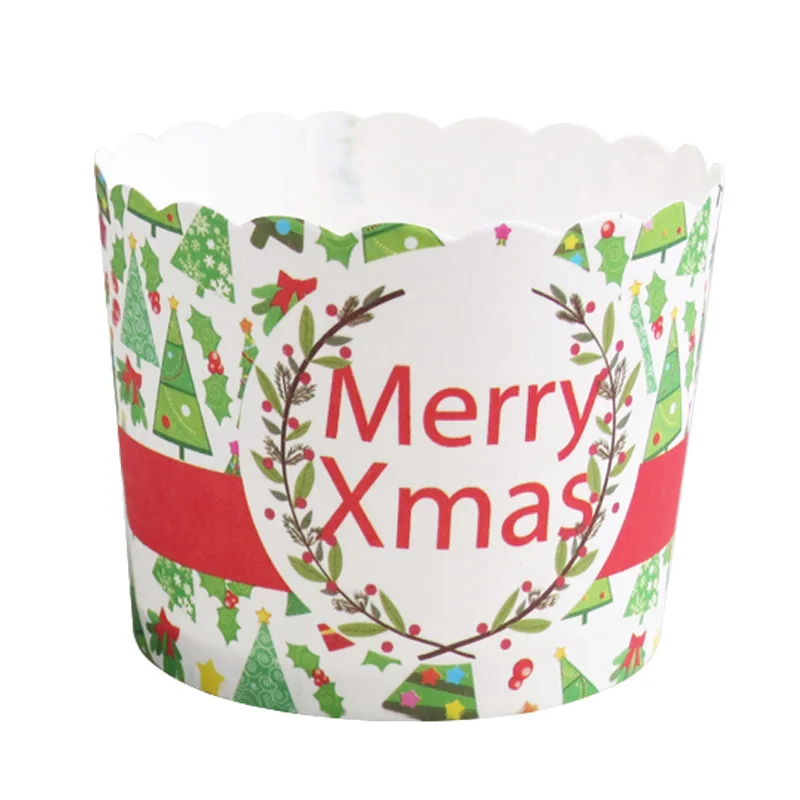 50 шт./пакет Merry Christmas», «Jingle Bell Санта-Клаус снеговика бумага для снежинок Рождественская елка дом кекс выпечки чашки