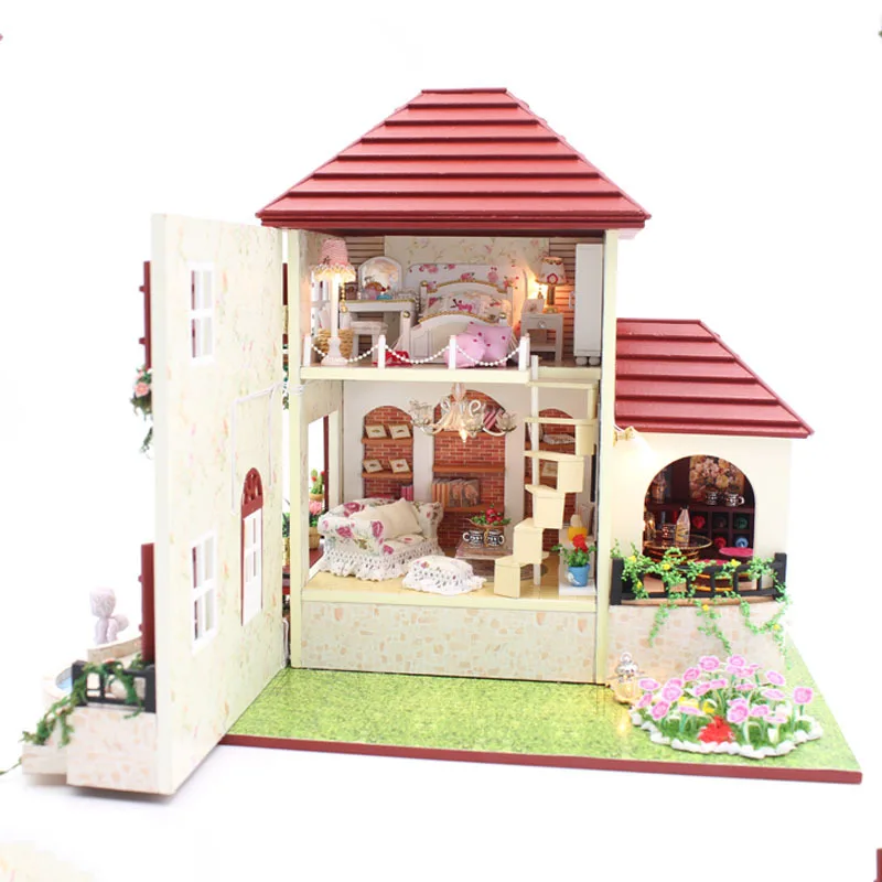 13836 Хонгда DIY Миниатюрный Кукольный домик вилла модель Деревянный Кукольный дом креативный подарок