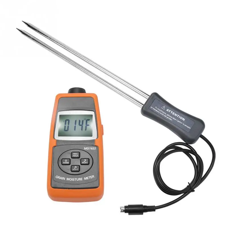 

MD7822 Digital LCD Display Grain Tester Measuring Tool for Wheat Corn Thermometer Hygrometer Meter Grain Moisture Meter
