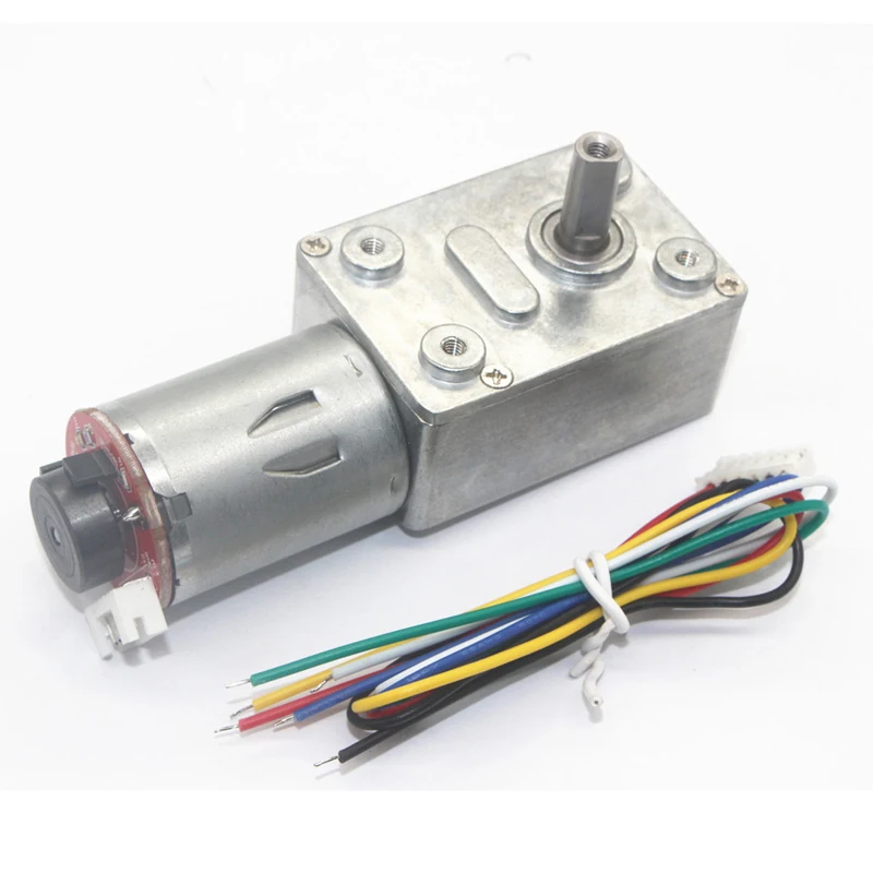 

DC Geared Motor, JGY-370 Worm Geared Motor, Hall Encoder with Speed, Signal Feedback, Self-Locking Motor