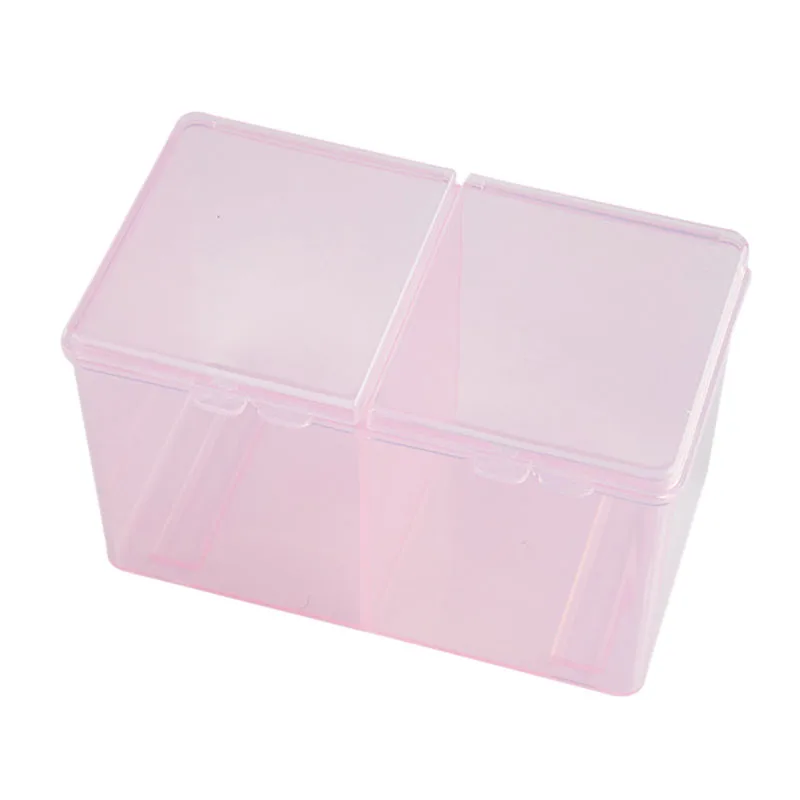 Прозрачный органайзер для ватных палочек, коробка для хранения ватных дисков, прозрачная бумага для снятия макияжа, настольный инструмент, чехол для ювелирных изделий, контейнер - Цвет: Pink