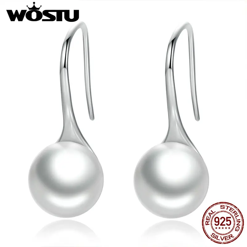 WOSTU New Fashion 100% 925 Sterling Silver Drop Earrings For Women Fine Jewelry Birthday Gift Girlfriend | Украшения и аксессуары