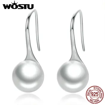 

WOSTU New Fashion 100% 925 Sterling Silver Drop Earrings For Women Fine Jewelry Birthday Gift For Girlfriend