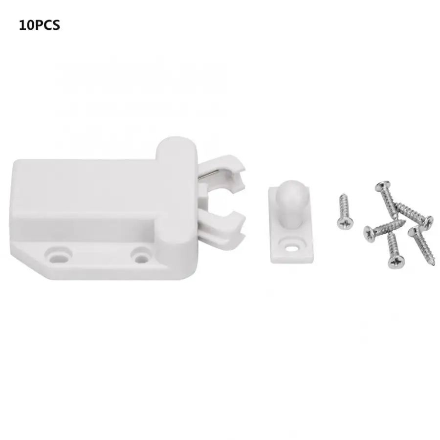 

sliding door lock 10pcs Durable and Strong White Cute Beetle Shape Cabinet Door Rebounder lock timer