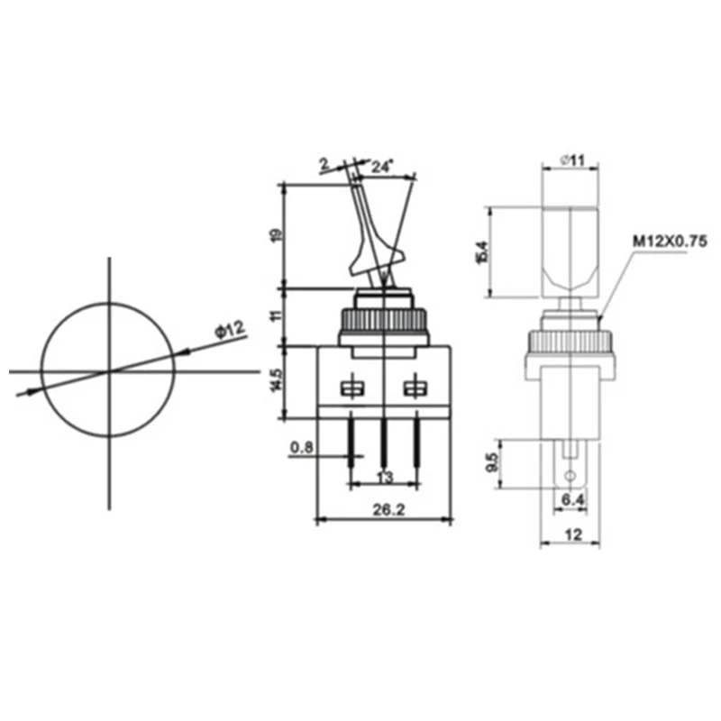 4 шт. DC12V 20A индикаторная панель монтажная ВКЛ-ВЫКЛ автомобильный тумблер красный, зеленый, желтый, синий