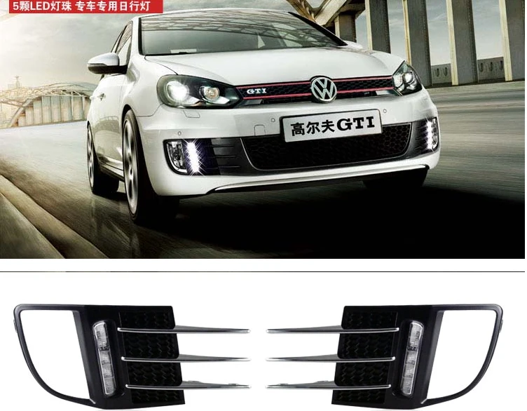 Бесплатная доставка,СИД DRL дневные ходовые огни для VW Гольф 6 mk6 ГТИ 2009 2010 2011 2012 2013 , противотуманные фары с проводом жгута Бесплатная доставка,СИД DRL дневные ходовые огни для VW Гольф 6 mk6 ГТИ 2009 2010 2011 2012 2013 , противотуманные фары с проводом жгута