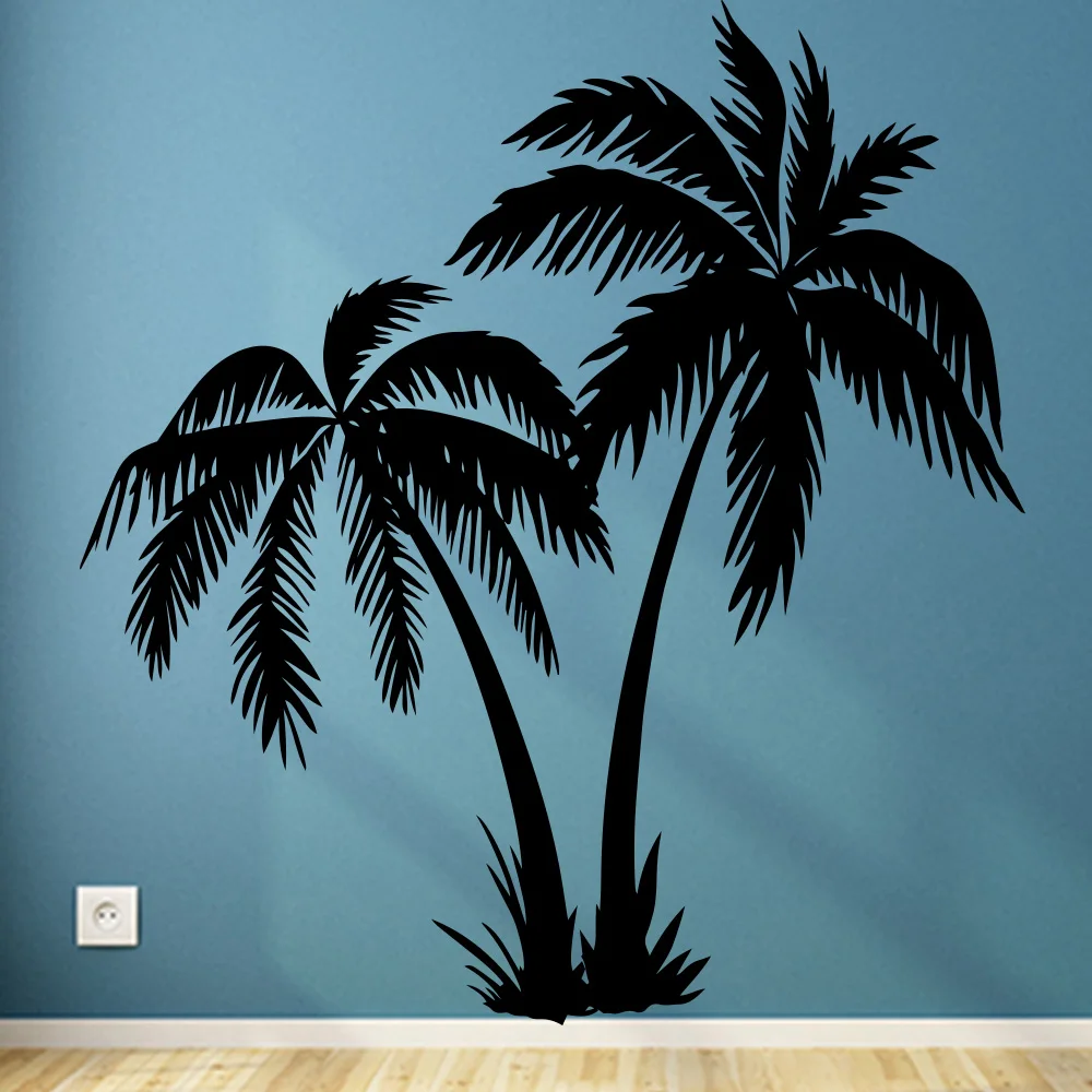 Большой размер 95 см X 103 см кокосовое дерево виниловая наклейка на стену для дома, гостиной, кровати оформление стен комнаты, дома Наклейка на стену s