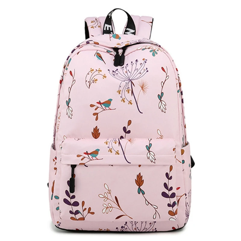 

Casual Waterproof Women Backpack Flower Print Girls College Laptop Backpacks Lady Travel Backpack