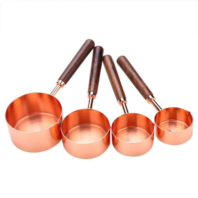

4Pcs/Set Multi-functional Stainless Steel Baking Cup Spoons Measuring Cups Kitchen Measuring Cups Spoon Cake Tools