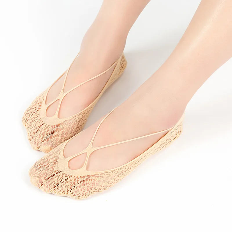 

Brothock Factory direct Japanese hollow ladies elastic invisible boat socks ultra-thin cross thin short shallow women yoga socks