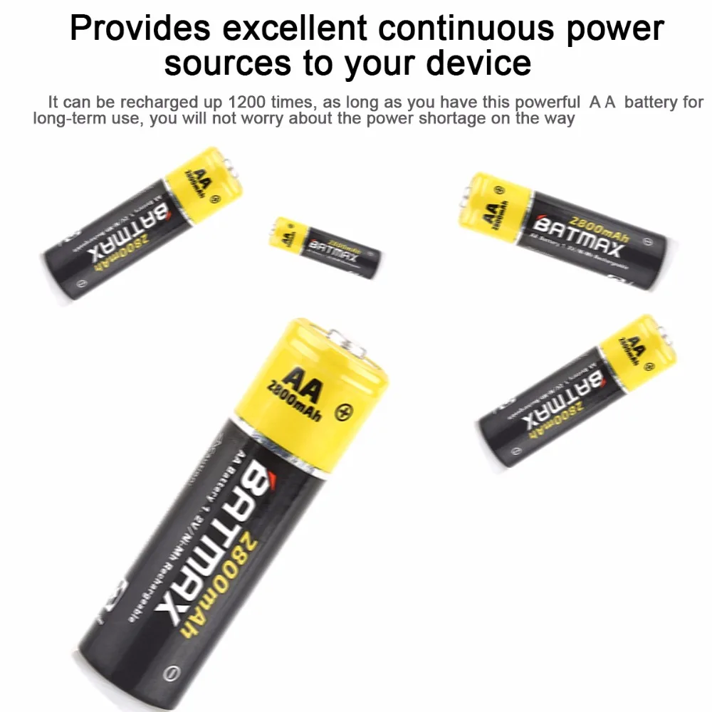 Набор аккумуляторных батарей AA 12 шт. 2800 мА/ч + 8 слотов для 1 2 В Ni MH AA/AAA|aa rechargeable