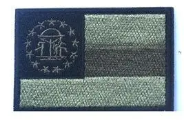 Пользовательский флаг штата Джорджия вышитая нашивка военного типа insignia армейский крючок США Патчи тактические для кепки куртки - Цвет: Затуплённый