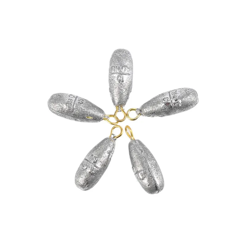 

Practial 5PCS/set 7g 16g Lead Sinker Drop-shaped Ring Plumb Bobbin Hook Plumb Fishing Gear Accessories for Sea Fishing Tool