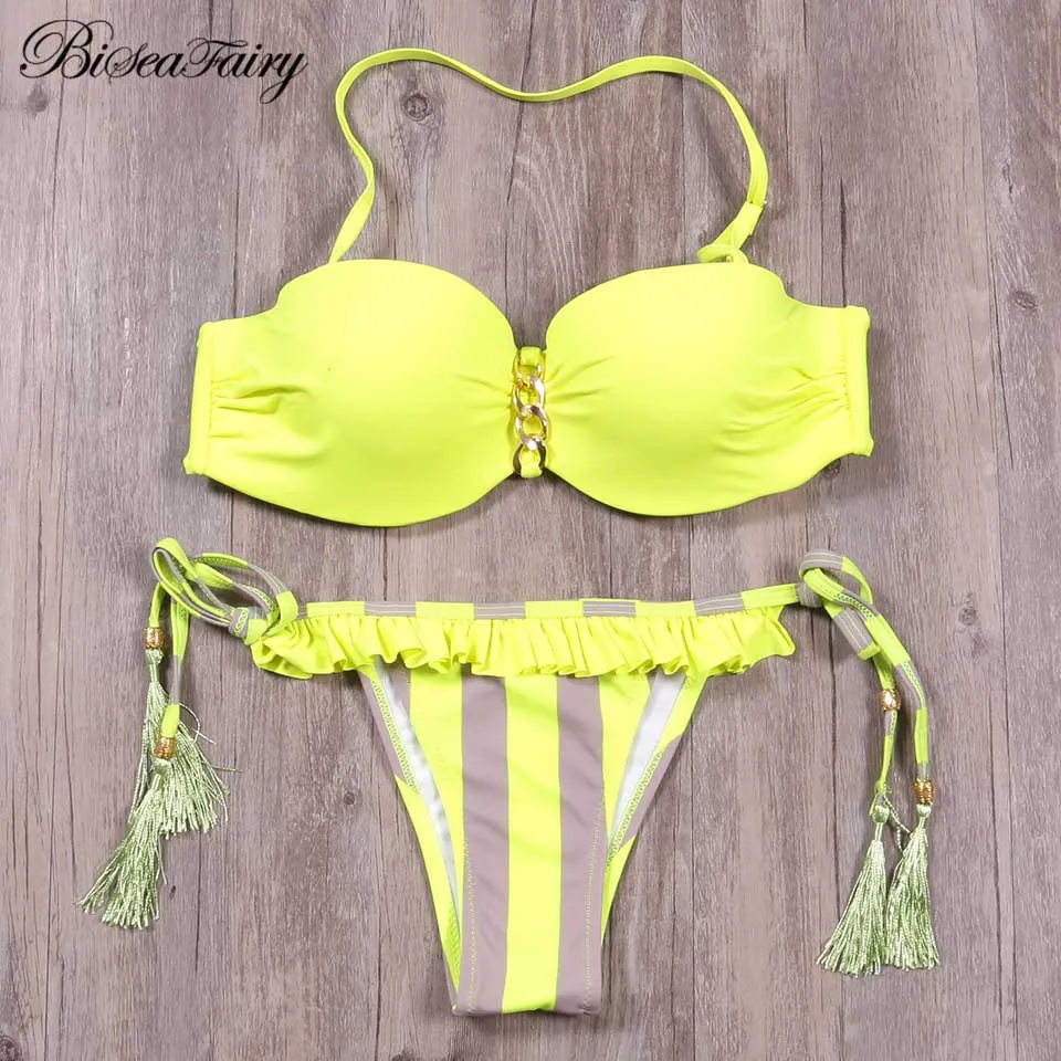 BISEAFAIRY 2019 новый сексуальный комплект бикини пуш-ап женский купальник в