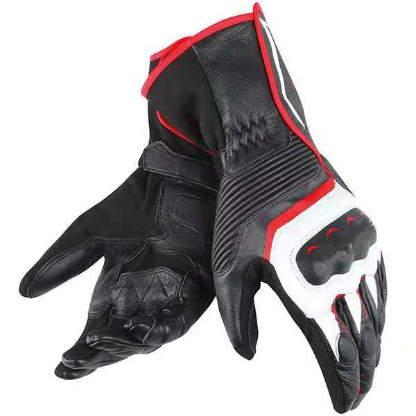 Черные, белые перчатки ASSEN Dain, уличные мотоциклетные гоночные перчатки из натуральной кожи, длинные перчатки