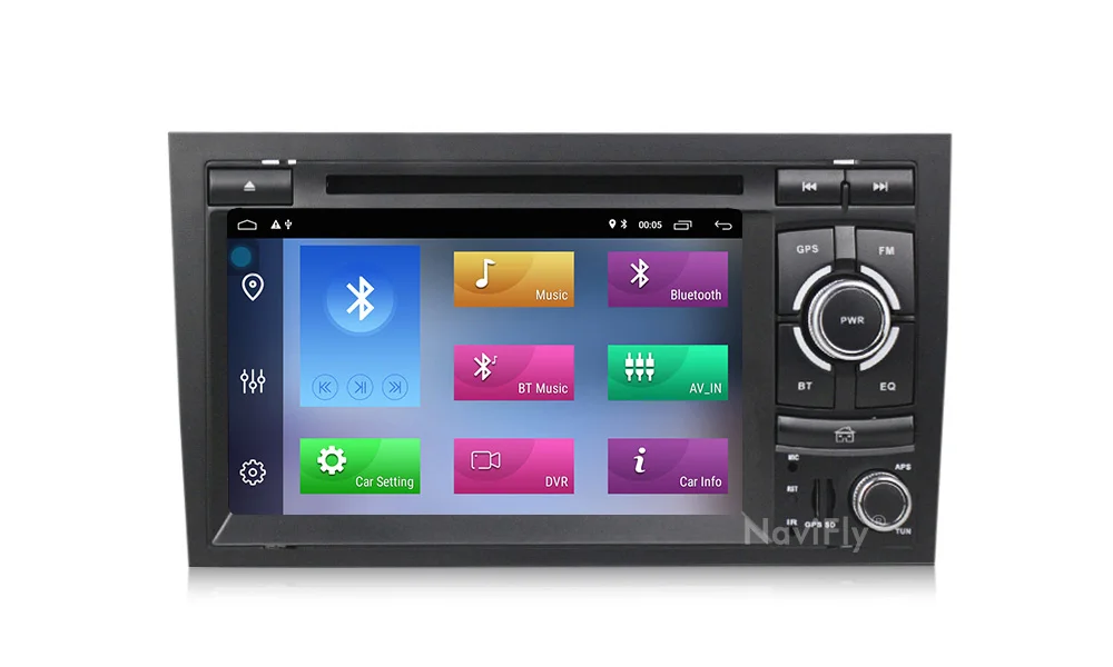 Discount Navifly 2Din Car Multimedia Player GPS Android 9.1 DVD Automotivo For Audi/A4/S4 2002-2008 Radio Quad Cores RAM 2GB ROM 32GB 15