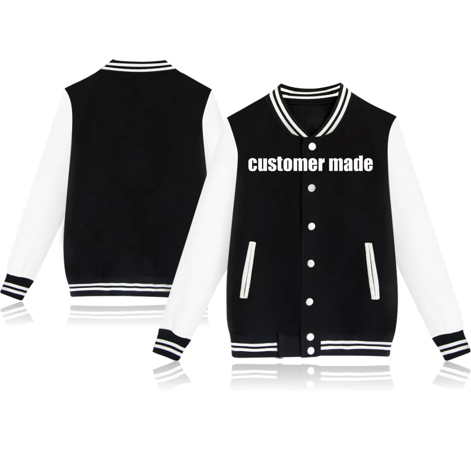 

Custom logo baseball jacket bomber jacket Men Women Unisex DIY Logo Design Uniform Sweatshirt Streetwear Customize LF-219ak