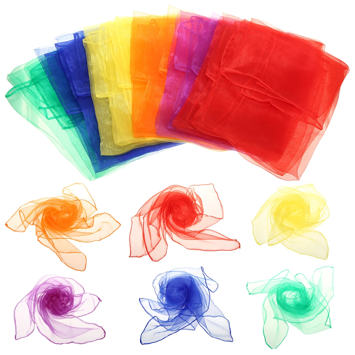 2019 12pcs 60*60cm Hemmed Square Juggling Dance Scarves Desigual Scarves Square Scarf 6 Colors Soft Silk Fabric Shawl Women