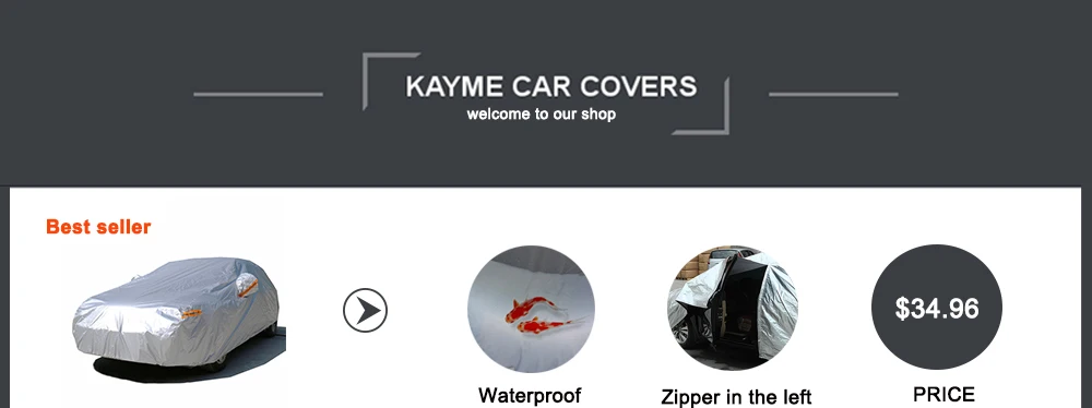 Kayme aluminium Waterproof car covers super sun protection dust Rain car cover full universal auto suv protective for vw toyota