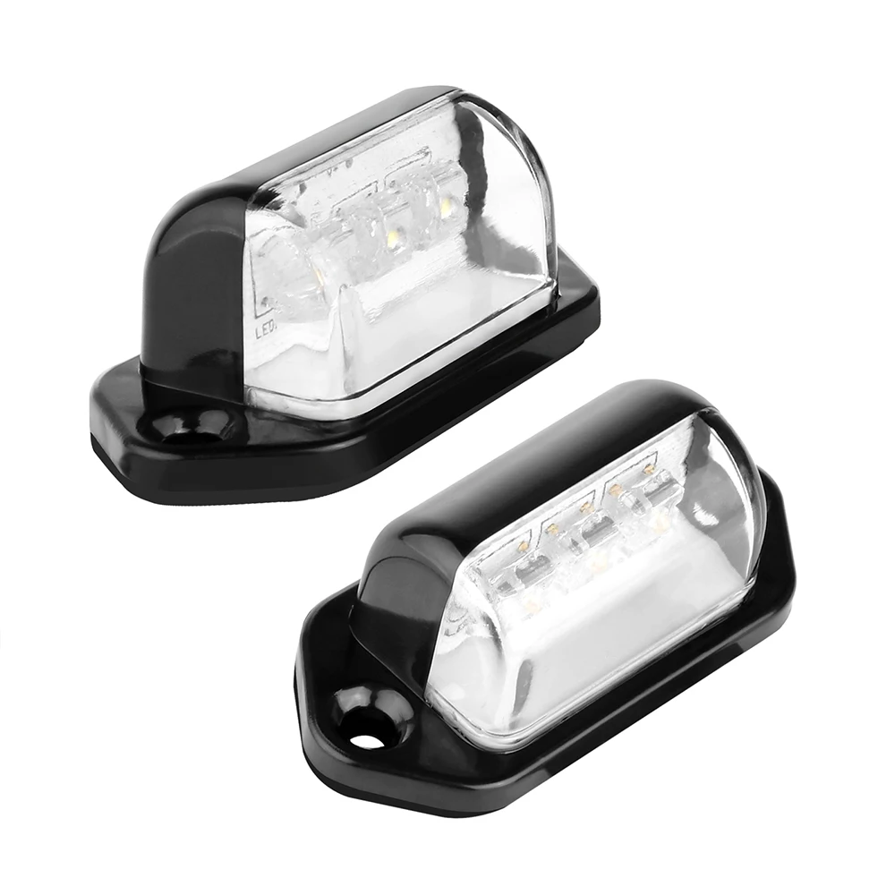 2pcs Universal 3 LED License Plate Light Rear Tail Lamp for Truck