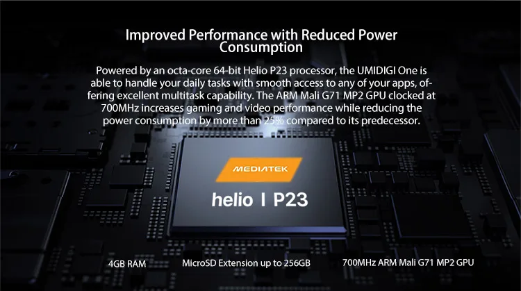 UMIDIGI UMI ONE 4GB RAM 32GB ROM Helio P23 MTK6763 2.0GHz Octa Core 5.9 Inch Incell HD+ Full Screen Dual Camera Android 8.1 4G LTE Smartphone