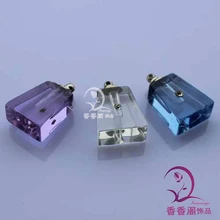 5 шт. трапеции, хрустальный флакон с рисом кулон,(трапеции со стразами