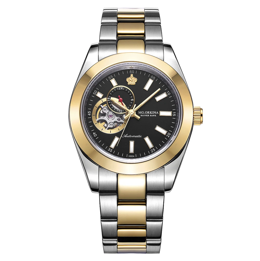

MG. ORKINA Mens Watches Luxury Full Stainless Steel Waterproof Japan Movt Automatic Mechanical Male Dress Watch