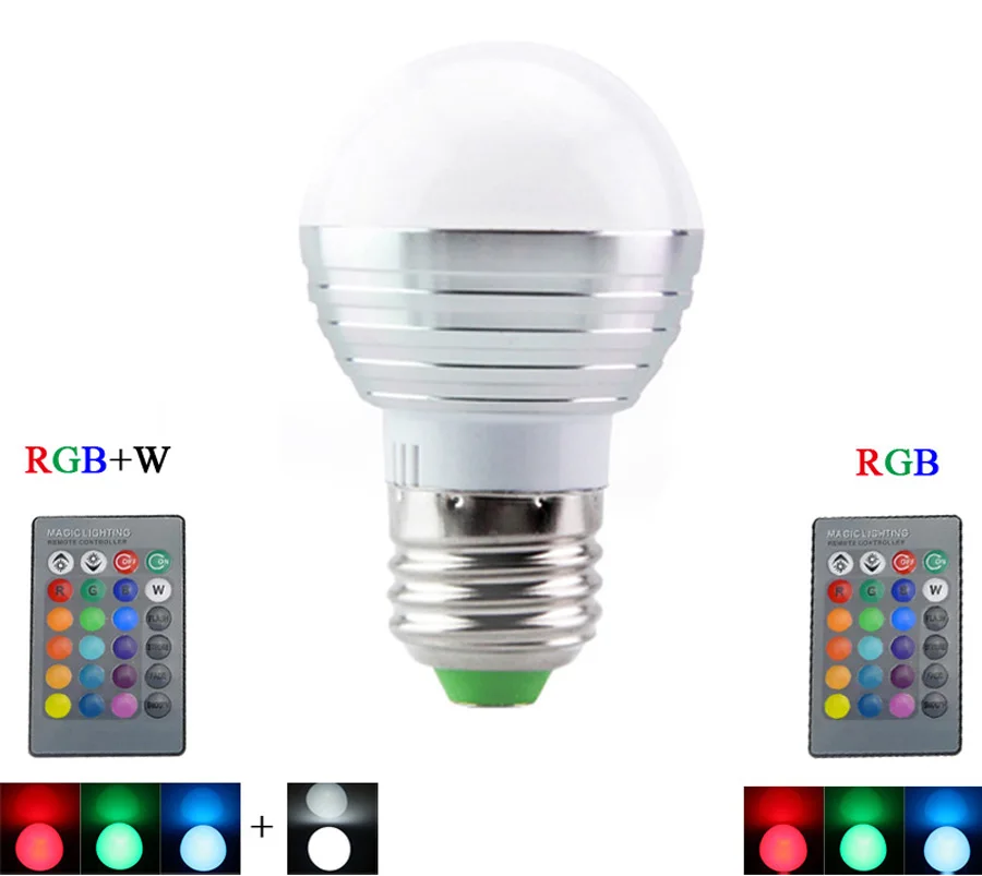 E27 светодиодный 16 Цвет RGB Волшебная светодиодная лампочка 5/10/15 Вт 85-265V RGB светодиодный лампа Spotlight+ ИК-пульт дистанционного управления Управление светодиодный лампы для дома