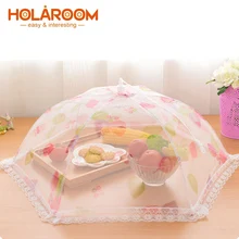 В сложенном виде Еда крышка кружевной зонтик еды крышка Анти летать комаров Кухня приготовления инструменты Еда блюдо крышкой Кухонные принадлежности