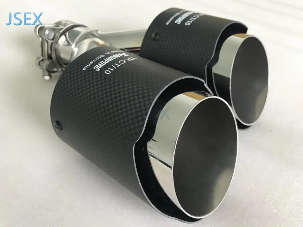 carbon fibre styling  AKRAPOVIC Stainless steel Universal DUAL Automobile exhaust pipe Muffler Car accessories modification