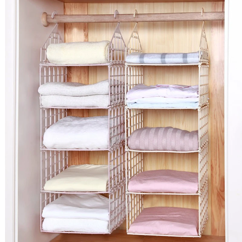 Clothes Hanging Organizers Wardrobe Closet Storage Box Hanging Pocket Garment Shelf Underwear Shoes Holder Accessories Supplies