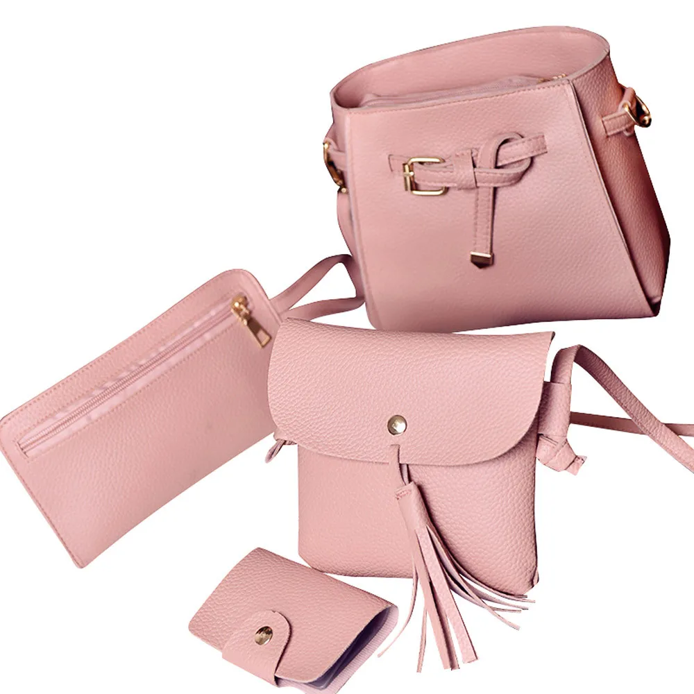Модная женская сумка через плечо Walt, четыре набора, модная сумка через плечо, четыре штуки, сумка через плечо Walt - Цвет: Pink