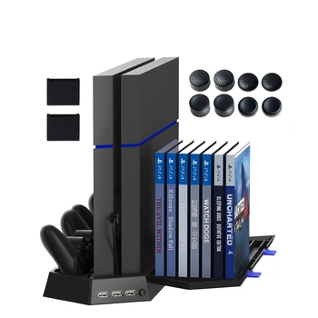 

Vertical Stand Cooling Fan Controller Radiator Charging Station &Game Storage &Dualshock Charger For PS4