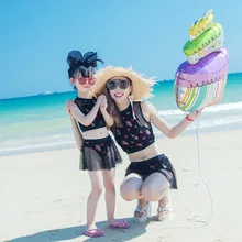 Купальник «Мама и я», комплект бикини для маленьких девочек, платья для мамы и дочки, купальные костюмы для родителей, одежда для семьи