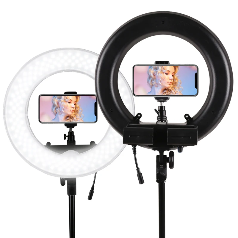 

Ring Light, LED Dimmable Ring Light, Adjustable Color Temperature 3200K-5800K, Adapter for Portrait YouTube Video CD50