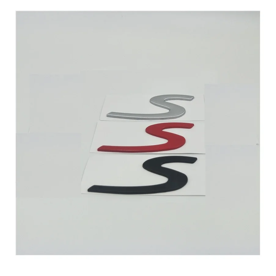 

Chrome Black Red Letters " S " Words Car Trunk Lids Lip Front Badge Emblem Emblems Badges Sticker Decal