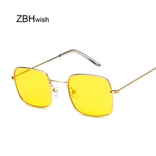 Винтажные Квадратные Солнцезащитные очки для женщин и мужчин, Классические солнцезащитные очки для женщин и мужчин, фирменный дизайн, модные линзы морского цвета