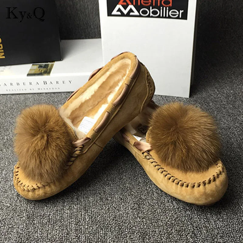 Aliexpress.com : Buy Luxury Brands Spring Winter Sheep Fur Flats Shoes ...