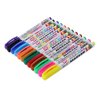 

12 Colors stationery office Whiteboard Marker pens Non Toxic Dry Erase Mark Sign Fine Nib Set Supply dropshipping