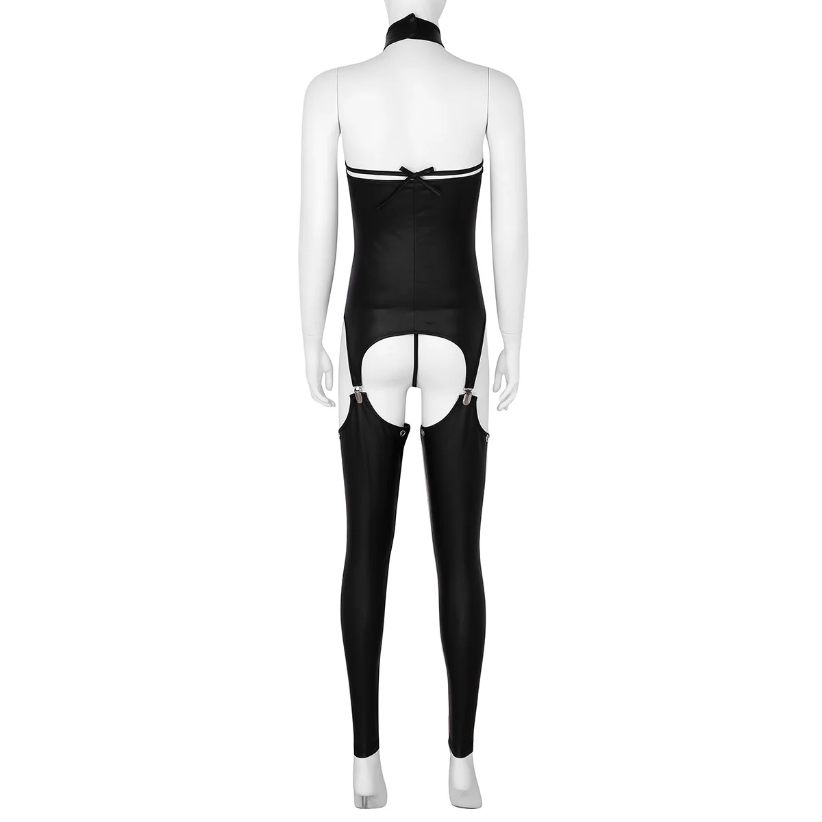 TiaoBug Women Black Halter Open Cup Bra Tops Patent Leather Open Crotch Erotic Lingerie Set Porno G String Garter Sexy Costumes TiaoBug Women Black Halter Open Cup Bra Tops Patent Leather Open Crotch Erotic Lingerie Set Porno G String Garter Sexy Costumes