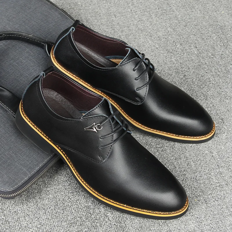 

New Fashion Genuine Leather Men Casual Shoes Luxury Brand Men Shoes Leather Lace-Up Shoes Men High Qulaity Men Flats zapatos