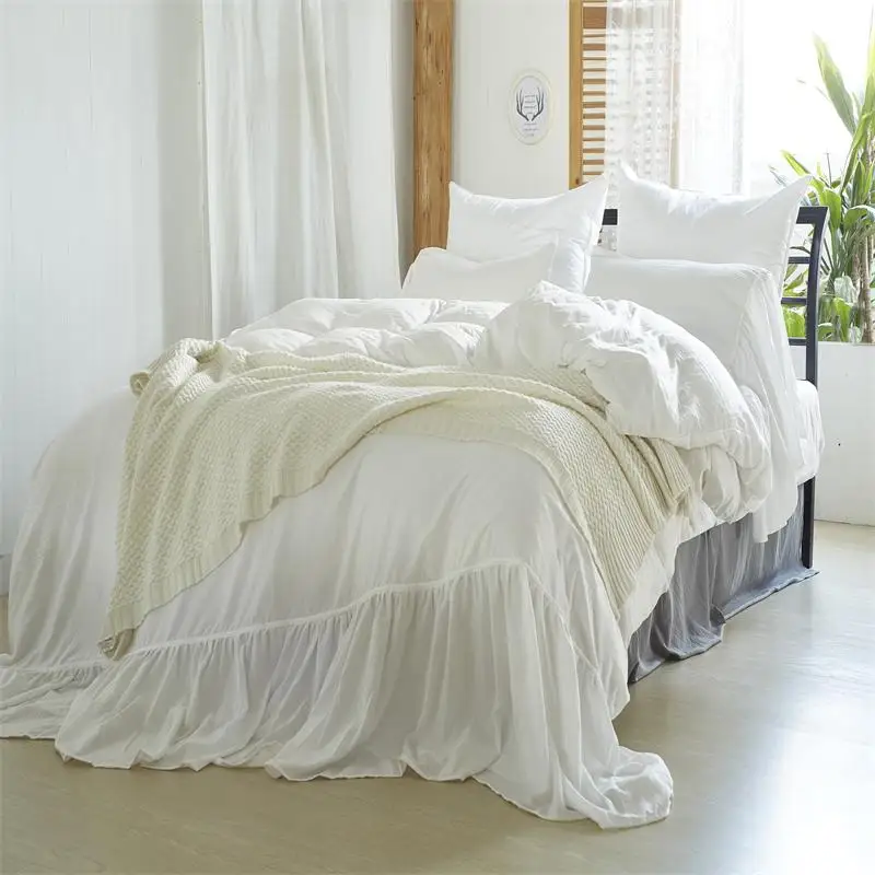 

Home textile washed 100% polyester mermaid quilt cover pillowcase simple bedding set 3 - piece single double king bedding