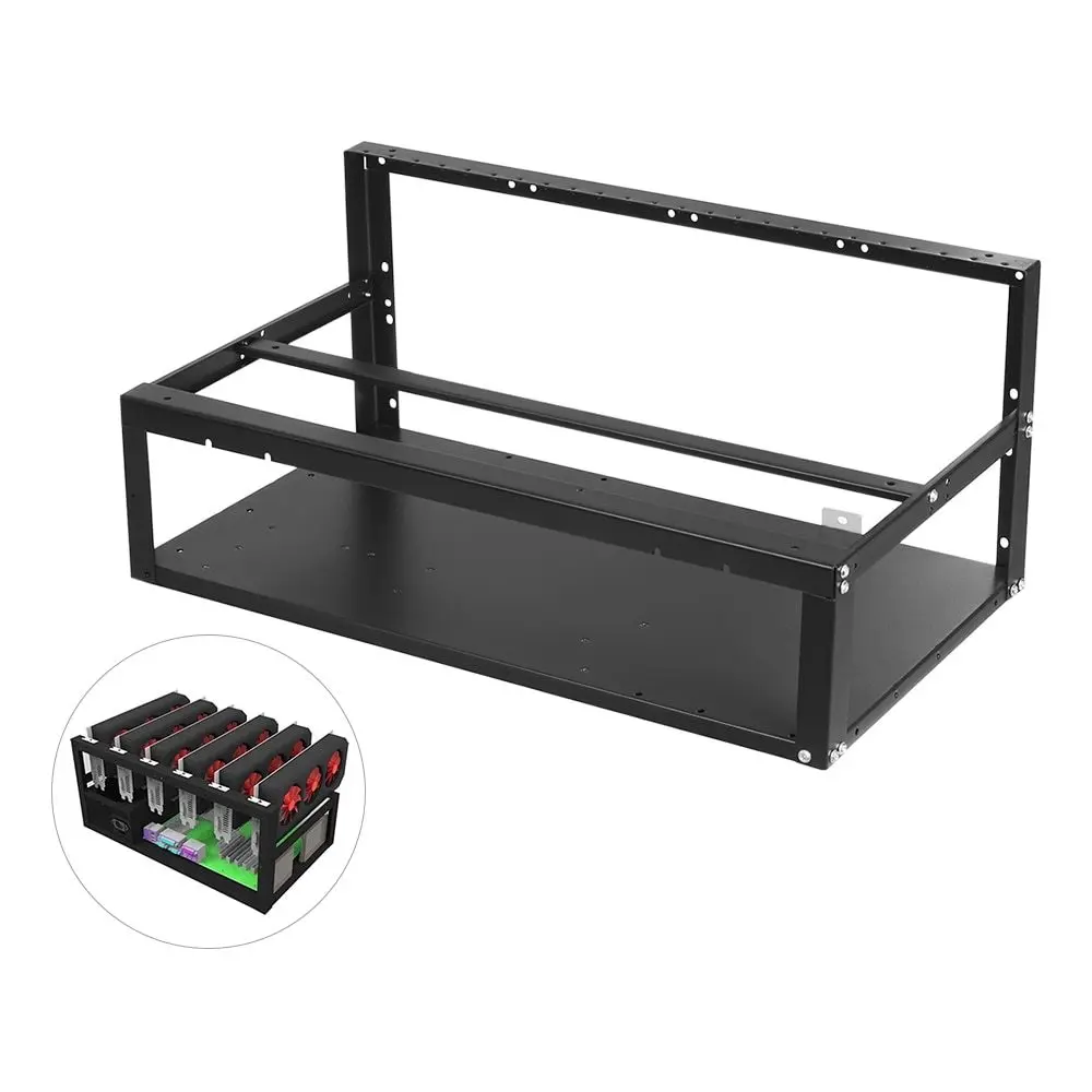 

mining frame case Steel Coin Open Air Miner Mining Frame Rig Case Up to 8 GPU BTC LTC ETH Ethereum for mining machine