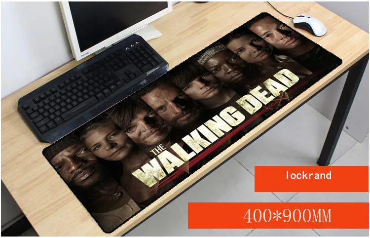 

Yuzuoan Drop Shipping Walking Dead Keyboard Gaming Large Lock Edge Mouse Pads Size for 30x90x0.2cm And 90x4ocm Gaming Mousepads