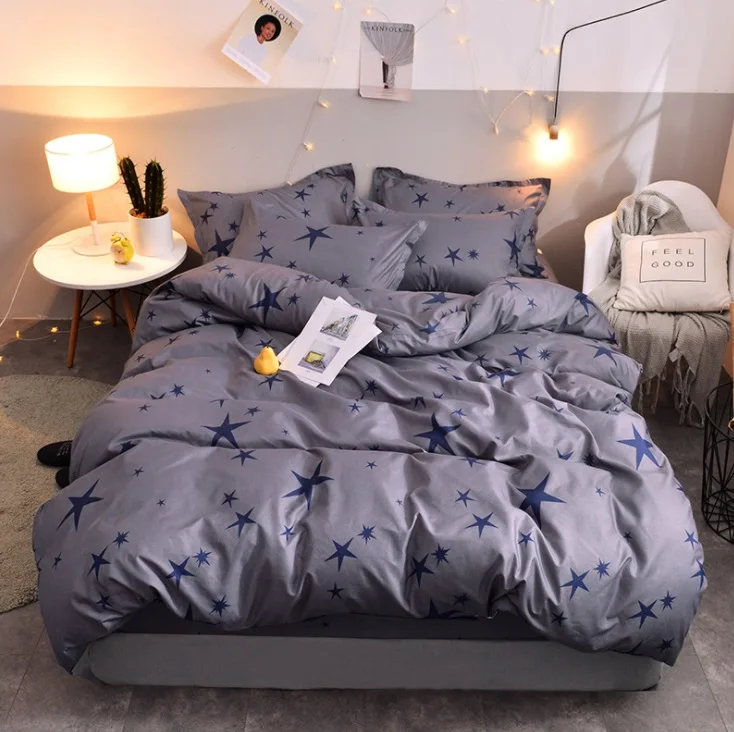 Mylb Комплект постельного белья синий евро покрывало роскошный пододеяльник двуспальная кровать льняные простыни Королева Король взрослое постельное белье - Цвет: 2