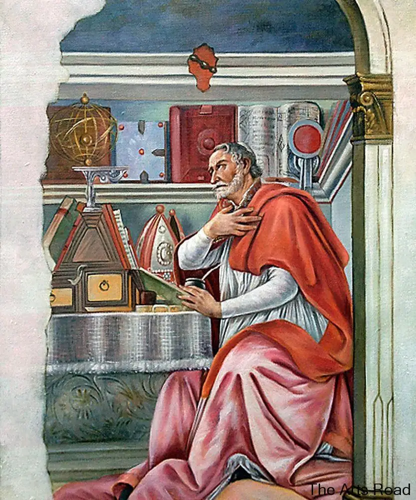 St Augustine By Sandro Botticelli Wall Painting On Canvas For Living