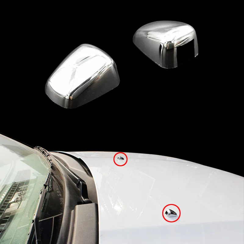 ABS Chrome Windshield Washer Nozzle Caps Trim Cover Car For Jeep Grand