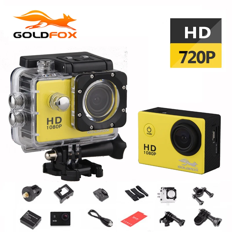 GOLDFOX Outdoor Sport Mini Action Camera Go Waterproof Pro 30M Diving Case 720P HD Video Camera