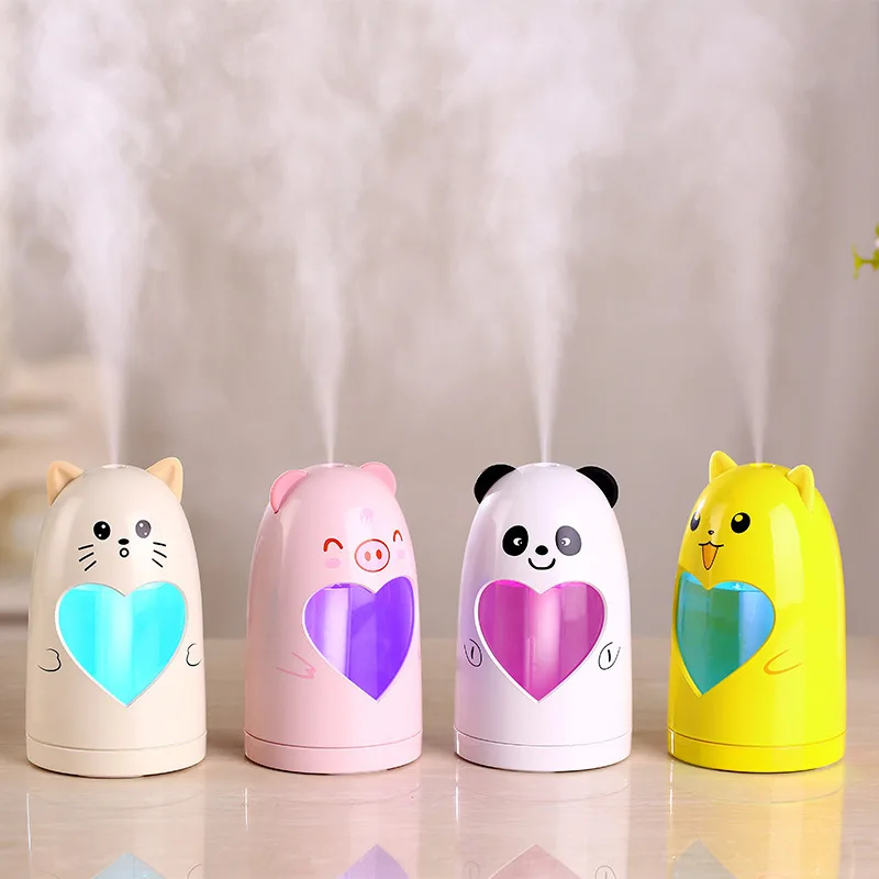 

USB Cute Air Humidifier Silent Ultrasonic Diffuser Mist Maker Colorful Changing LED Night Light for Home Office Car D35